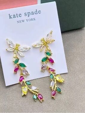 Kate Spade dragonfly garden linear earrings